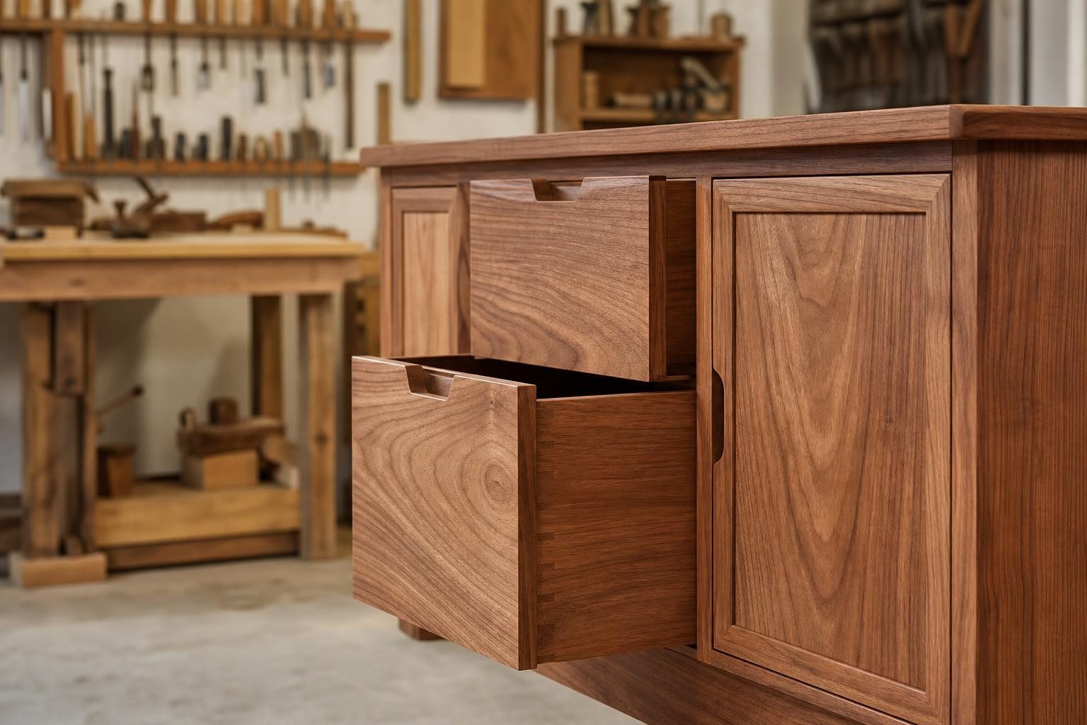 Custom wooden cabinet detail